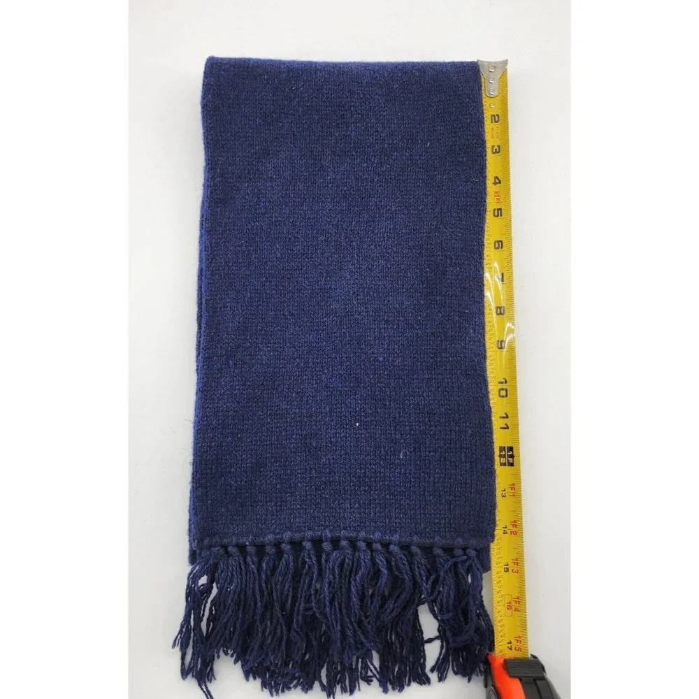 Vtg Christian Dior Knit Scarf Shetland Wool Blend‎ Spun in England Blue 56